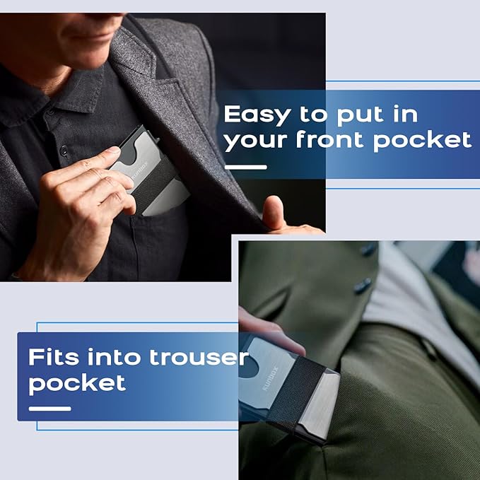 Mens Business Card Holder, Slim Card Wallet - Image 6