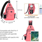 MOSISO Sling Backpack, Canvas Crossbody Hiking Daypack Bag - Image 2