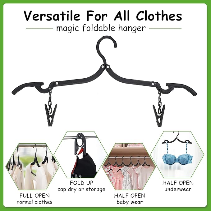 Maitys 24 Pieces Folding Travel Hangers Foldable - Image 5