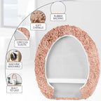 Microfiber Elongated Toilet Seat Cover 19.5"x 15" Machine Washable Solid Toilet - Image 4