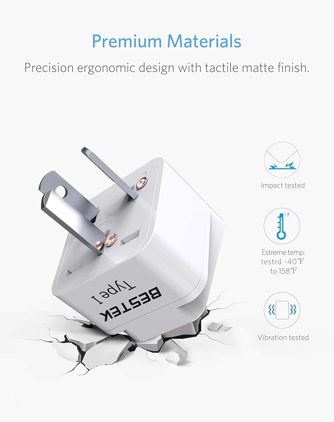 BESTEK Australia New Zealand Travel Plug Adapter, Grounded Universal Type I - Image 5