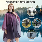 Rain Poncho Jacket Coat Hooded Zipper Style - Image 6