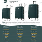 Merax Luggage Sets of 3 Piece Carry on Suitcase Airline Approved, Hardcase - Image 2