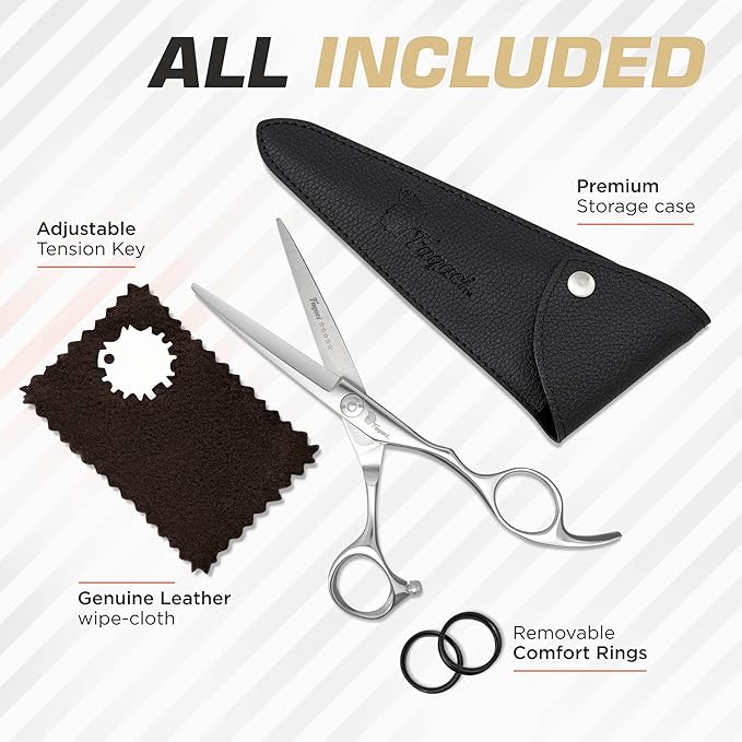 Fagaci Professional Hair Clippers & Hair Scissors with Extremely Fine Cutting, Hair Cutting Scissors Professional, Cordless Hair Clippers Set, Hair Shears, Barber Clippers Hair Cutting Shears