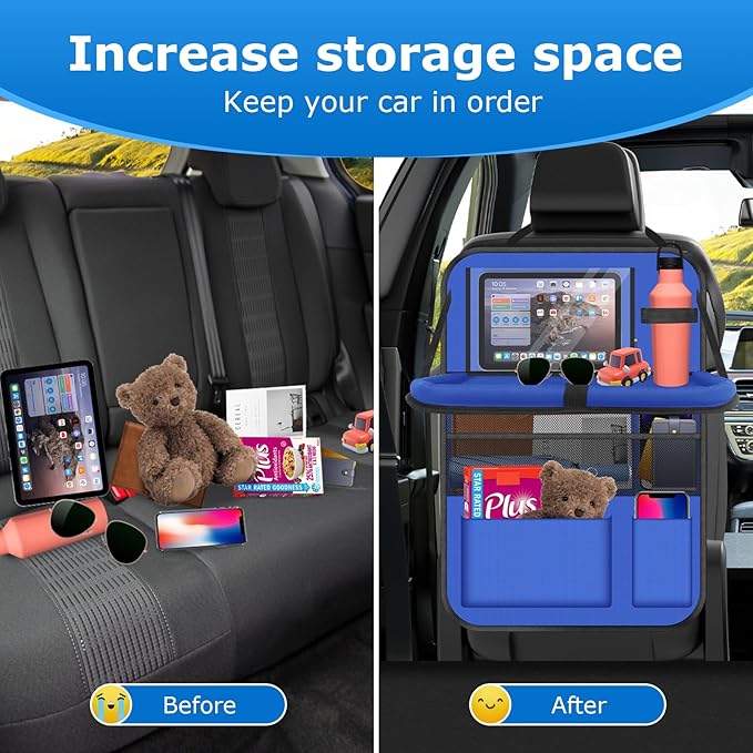 Car Backseat Organizer with tableTray & 9 Storage Pockets - Image 4