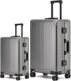 Metal all aluminum carry-on suitcase 20 "hard face, TSA lock and rotating wheel by XZSP+AISU