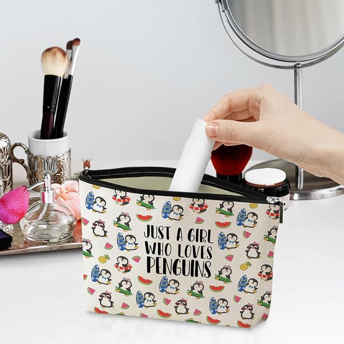 Cute Penguin Makeup Bag Penguin Gifts Penguins Party Favors Stuff Decor Funny Travel Toiletry Bag for Women Best Friends Girls Animal Penguins Lovers Daughter Sister Camping Birthday Christmas