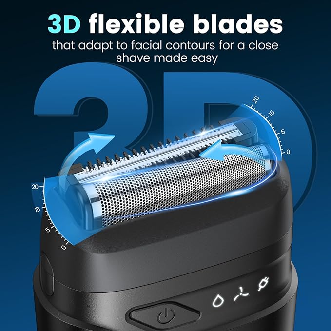 Brightup Electric Foil Shavers for Men, Mini Electric Razor for Shaving Face - Image 3