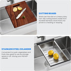 POPFLY 28 x 20 Inch Kitchen Sink, 28 Inch Stainless Steel Top Mount Drop in - Image 4