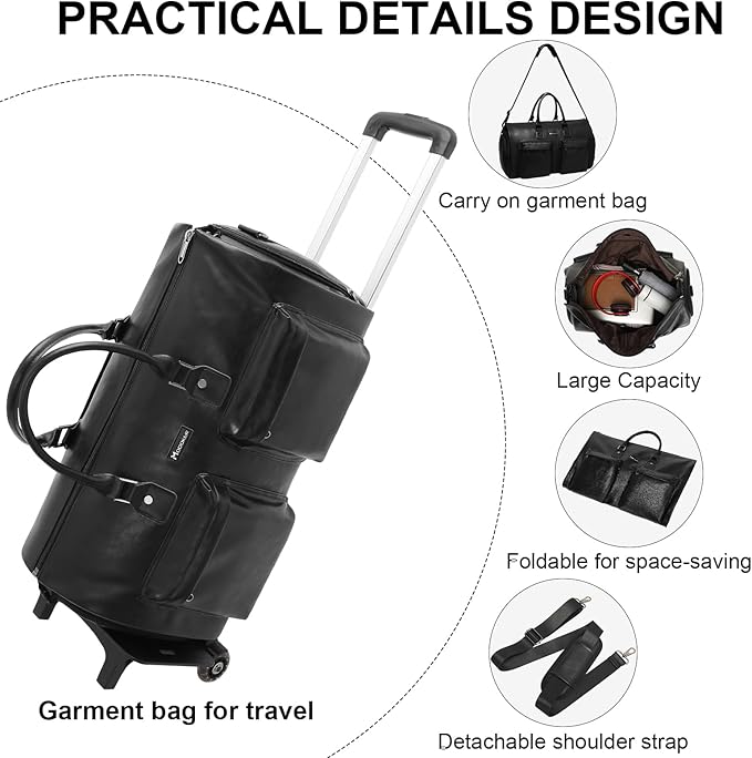 Modoker Rolling Garment Bag for Travel Wheeled Duffel Bag Luggage Suit Travel - Image 4