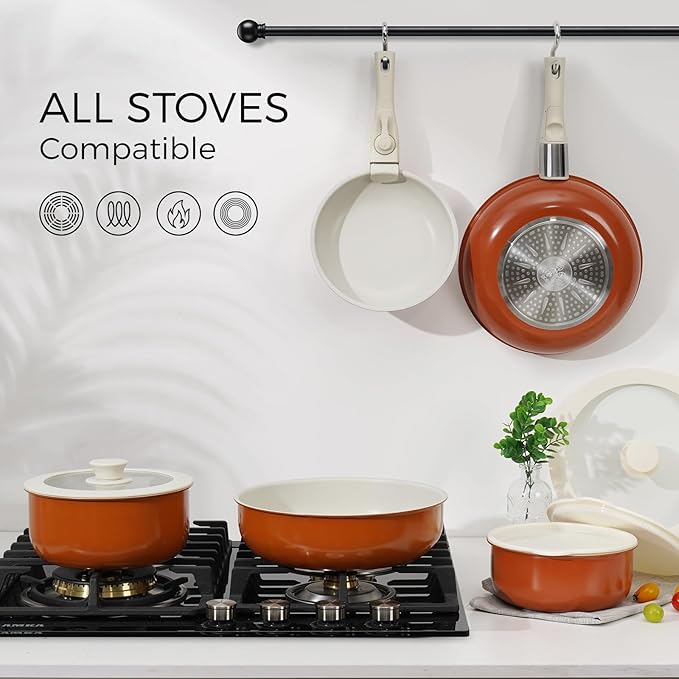 15Pcs Pots and Pans Set Non Stick, Cookware Sets - Image 4
