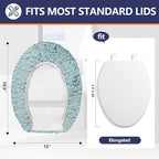 Microfiber Elongated Toilet Seat Cover 19.5"x 15" Machine Washable Solid Toilet - Image 2