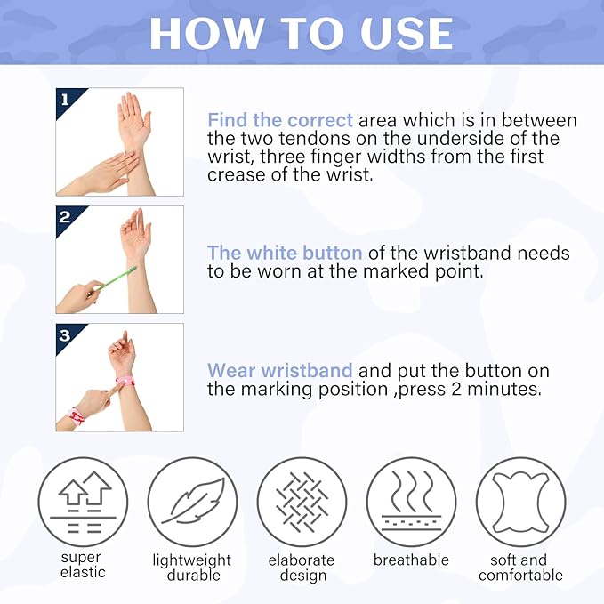 Zhanmai 12 Pairs Motion Sickness Bands - Image 3