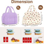 Corduroy Lunch Box Lunch Bag for Women Men, Cute Strawberry Small Insulated - Image 6