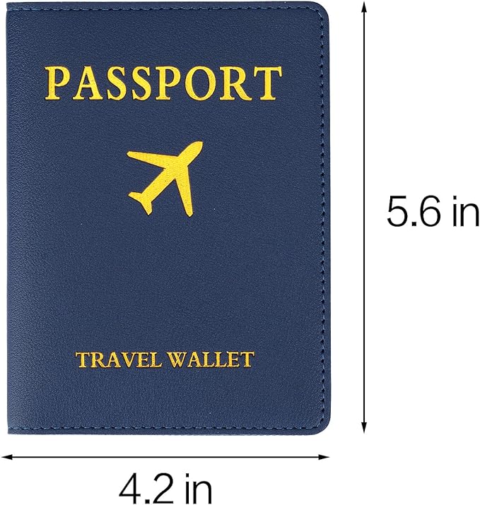 2 Pack Passport covers and Vaccine Card Holder PU Leather Passport Wallet - Image 2