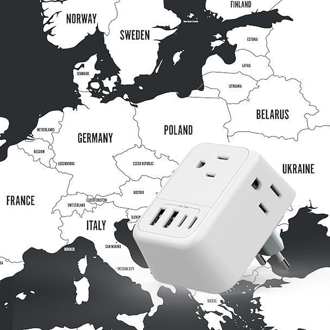 International Travel Adapter, Europe Travel Adapter - Image 7