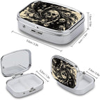 Metal 2 Compartment Pill Organizer Travel Friendly Portable Compact Pill Box - Image 3