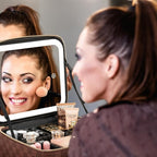 Makeup Travel Train Case with Mirror LED Light 3 Adjustable Brightness Large - Image 6