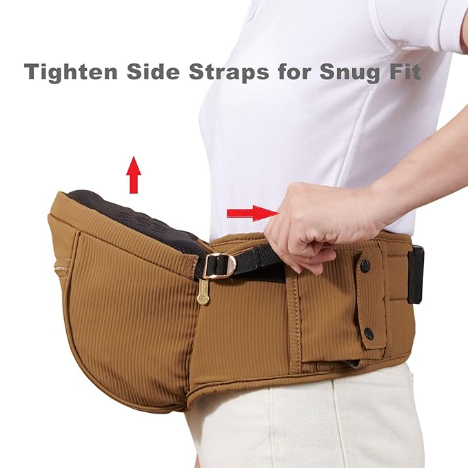 Sunveno Hip Baby Carrier with Seat, Ergonomic Baby Hip Carrier, Front-Facing - Image 8