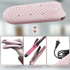 Heat Insulating Silicone Mat Pouch for Hair Styling Tools, Curling & Flat Irons Anti-Slip Travel Cover, Small Portable Straightener Pad for Curler Wands Storage, Hot Waver (Pink)