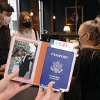 Rose Gold & Gray Passport Holder - Image 3