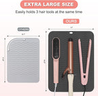 Oversize Silicone Heat Resistant Mat for Curling Irons, Hair Straighteners, Flat Irons and Hot Hair Styling Tools, Portable Wrap Pad Cover for Vanity, Travel, Salon(14.2" x 11.0")