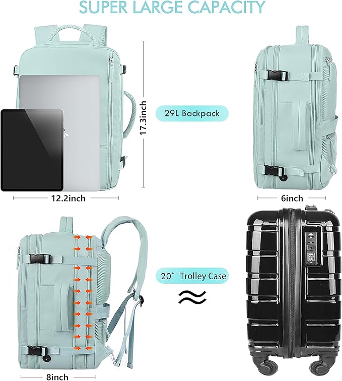 Beraliy Large Travel Backpack for Women Airline Approved, Carry On Backpack - Image 8