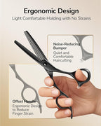 ULG Hair Cutting Scissors Set Professional Thinning Scissors for Hair Cutting All-in-One 9 Pcs Hairdressing Shear Set with 3 Professional Barber Shears for Salon/Home