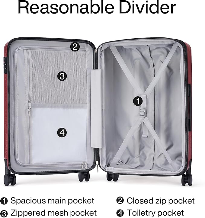 Hanke 20 Inch Expandable Carry on Luggage 22x14x9 Airline Approved Lightweight - Image 7