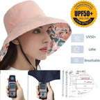 vidsel Womens Sun Hats Wide Brim Reversible Bucket Cotton Hat Packable Summer - Image 4