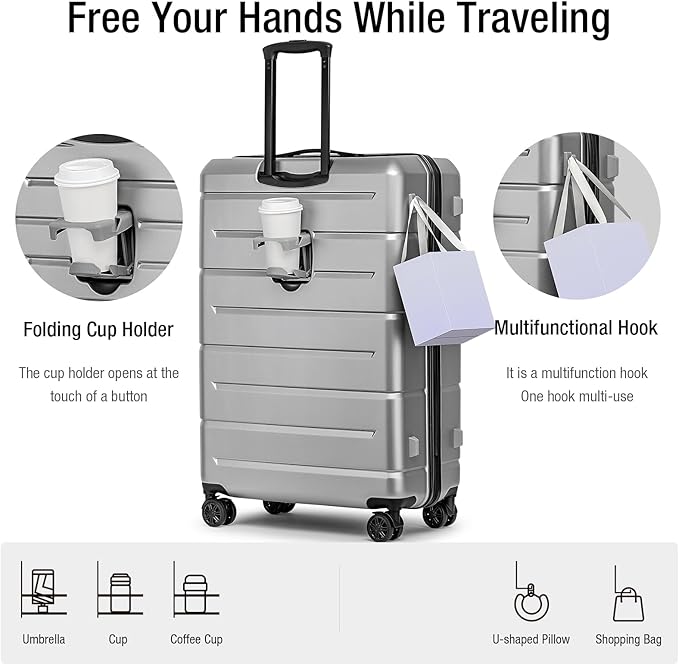 KYME Luggage Sets 3 Piece Hardshell 22in/26in/30in Suitcases - Image 2