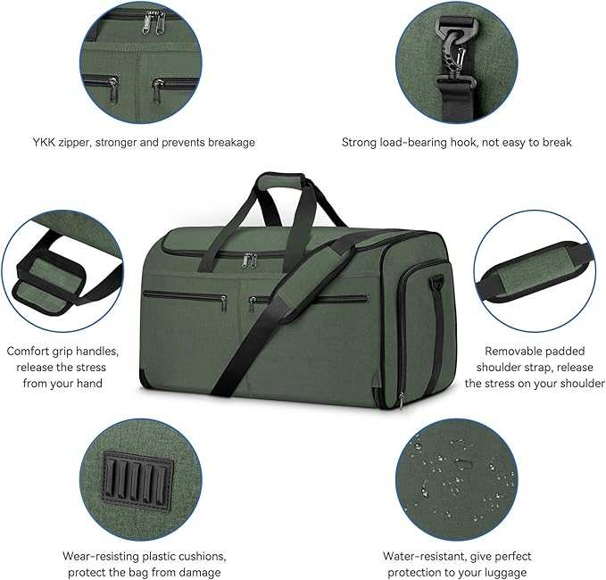 Bukere Garment Bags for Travel, Large Convertible Garment Duffel Bag for Men - Image 5