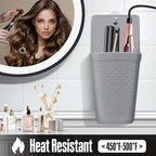 2 Pack Heat Resistant Silicone Hair Iron Mat and Pouch,Portable Travel Hair Straightener Mat and Holder for Hair Styling Tools.(Gray)