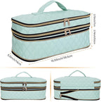 Hair Dryer Travel Carrying Case, Curling Iron Storage Bag, Slim Expandable Handheld Dual-Layer Travel Storage Bag for Dryer/Hair Tool Organizer/Style Organizer