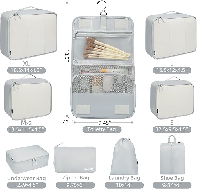 BAGAIL 6 Set/8 Set/10 Set Packing Cubes Various Sizes Packing Organizer - Image 2
