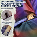 ANYOO Waterproof Rain Poncho Lightweight Reusable Hiking Hooded Coat Jacket - Image 4