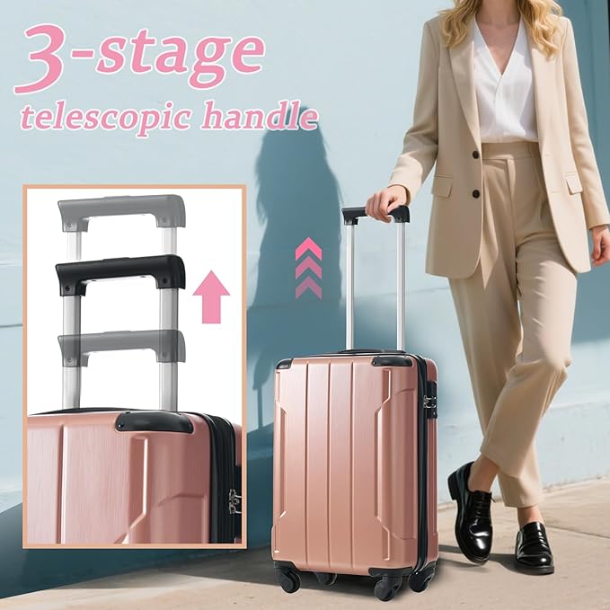 Merax Carry on Luggage Set, 20 Inch Hardshell ABS Suitcase - Image 7