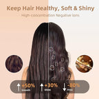 24K Gold Thermal Brush, Blowout Long Lasting Look Curling Brush, 30s Fast Heated Round Brushes 1.5" Makes Hair Smoother Get Natural Curls, 5 Temp Settings, Universal Voltage for Travel, Easy to Use