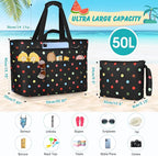 Extra Large Beach Bags for Women, Waterproof Sandproof Beach Tote Bag Zipper - Image 3