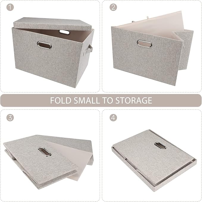 Large 17" 36 Quart Collapsible Stackable Storage Bins - Image 5
