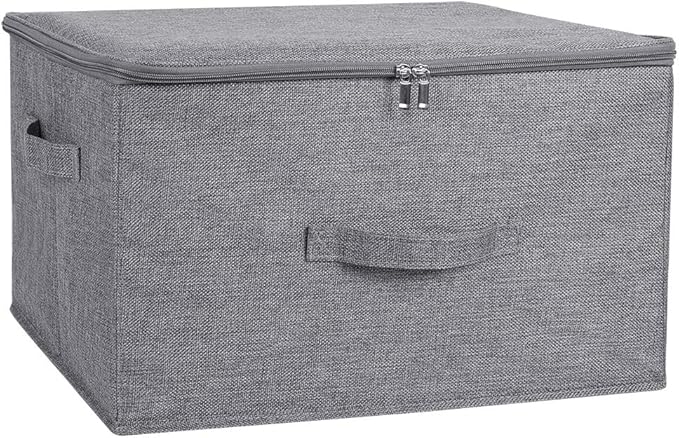 ANMINY Storage Bins with Zipper Lids 36 Qt Lidded Fabric Storage Boxes Baskets by ANMINY