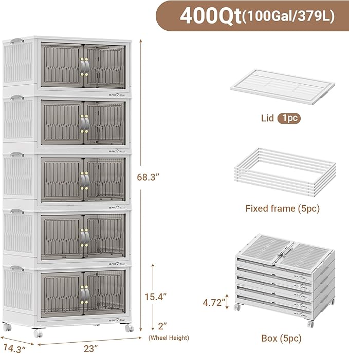BROVIEW 400Qt Stackable Storage Bins - Image 2
