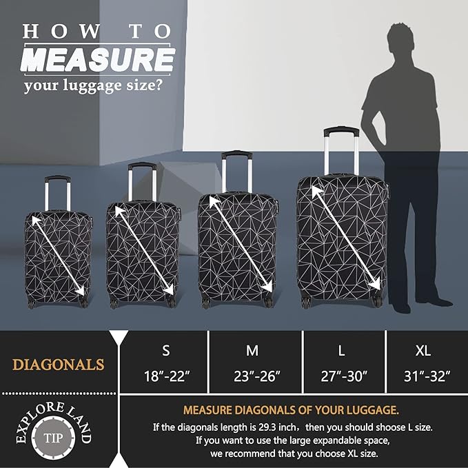 Explore Land Travel Luggage Cover Suitcase Protector Fits 31-32 Inch Case - Image 5
