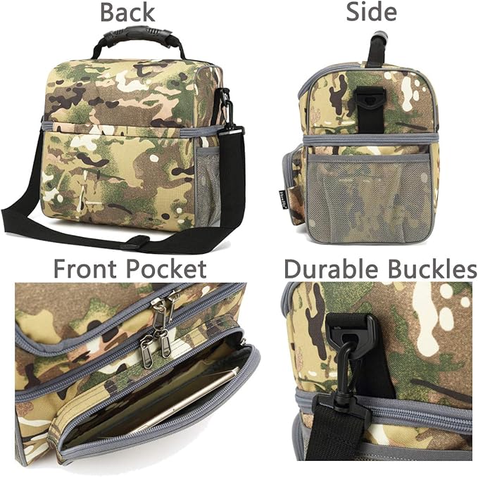 FlowFly Double Layer Cooler Insulated Lunch Bag Adult Lunch Box Large Tote Bag - Image 5