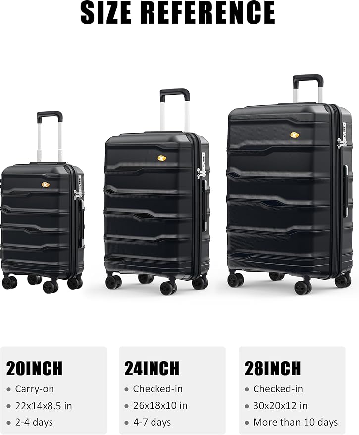 28 Inch Luggage with Spinner Wheels, Large Hard Shell Suitcase, Lightweight PP - Image 7