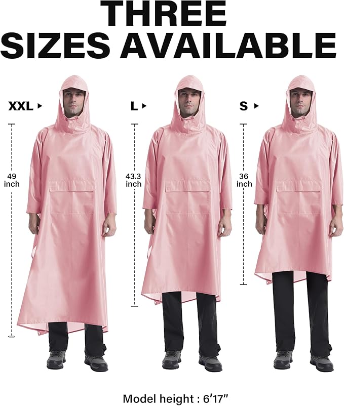iCreek Hooded Rain Poncho with Pocket Waterproof Lightweight Unisex Raincoat - Image 6