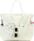 LEDAOU Large Beach Tote Bag Women Waterproof Sandproof Zipper Beach Tote Bag by LEDAOU