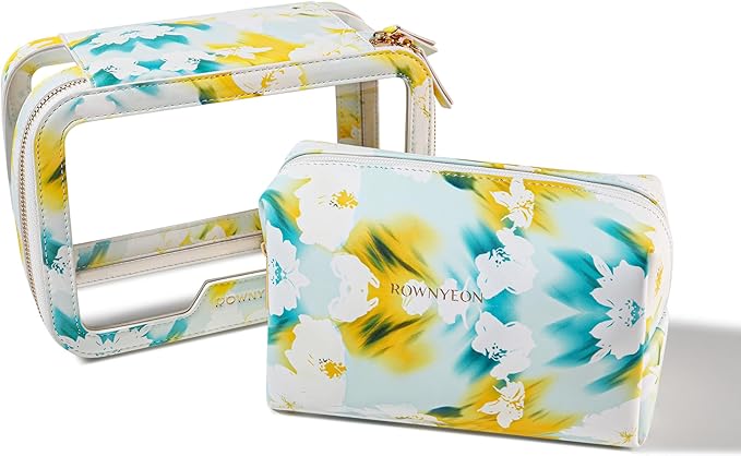 ROWNYEON Clear Makeup Case Toiletry Bag Multipurpose Travel Makeup Train Case by CAMDEEZ
