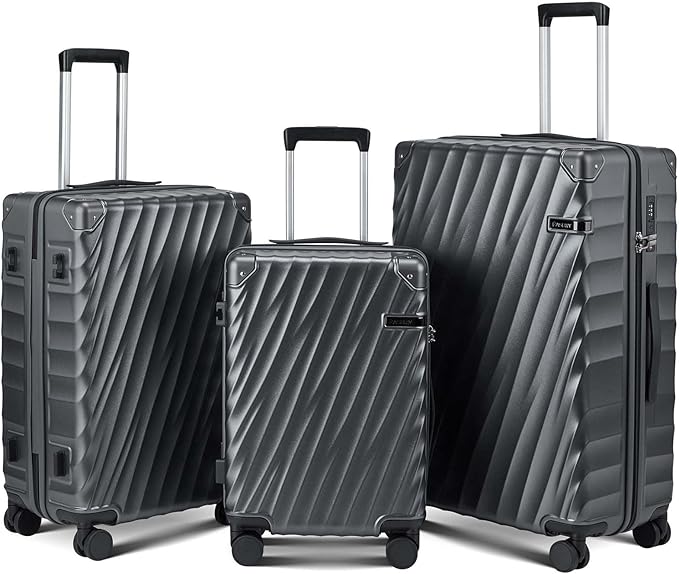 Luggage sets 3 piece with Spinner Wheels, PC Hard Shell Travel Luggage by Unknown