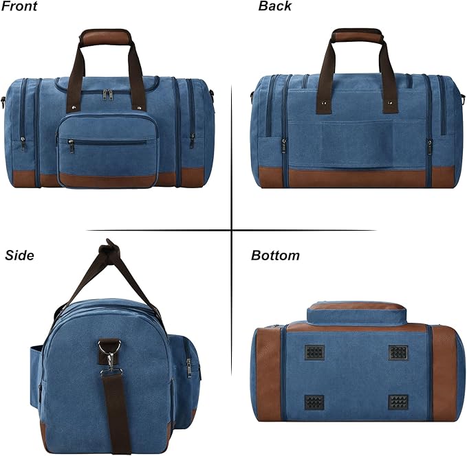 Litvyak Duffle Bag for Travel, 50L Canvas Travel Duffel Bags Overnight Weekend - Image 3